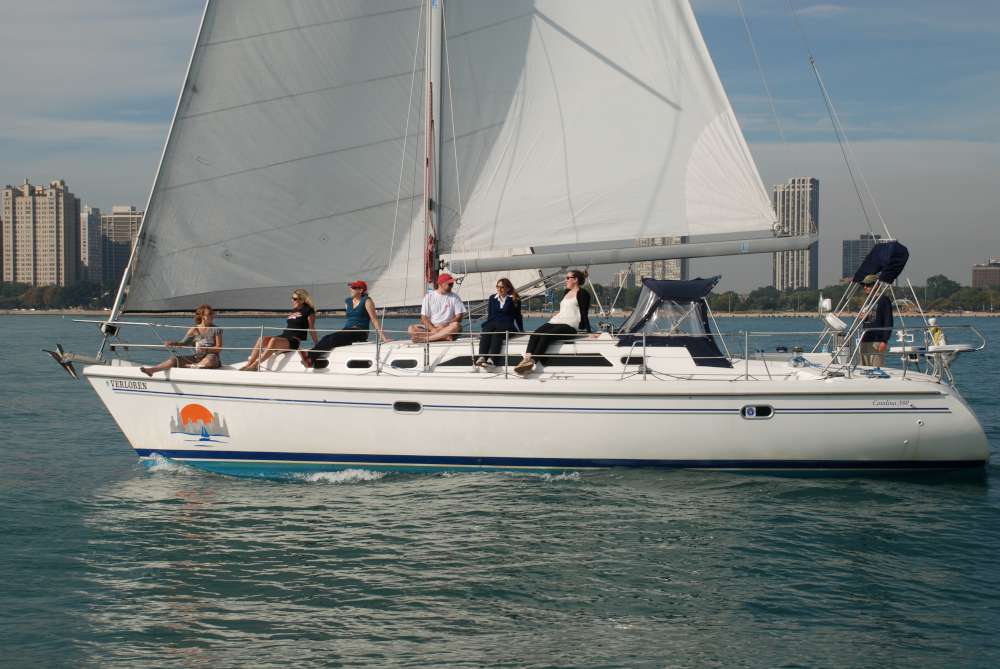 Sailing in Chicago towards Navy Pier